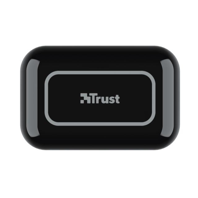 Слушалки Trust Primo Touch Bluetooth, микрофон, с кутия за зареждане, Черен