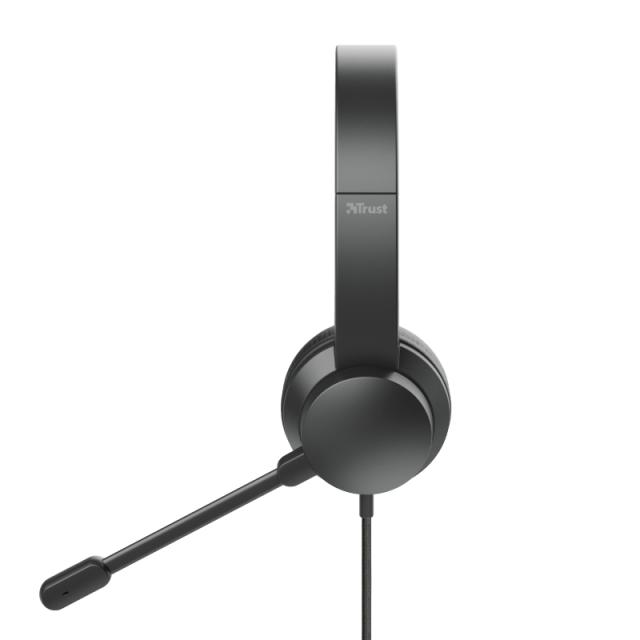Слушалки Trust Rydo, микрофон, USB, Черни