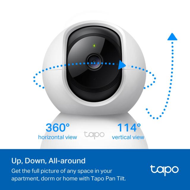 IP камера TP-Link Tapo C200C, Pan/Tilt, 1080p, ден/нощ до 9м., Micro SD, двупосочна комуникация