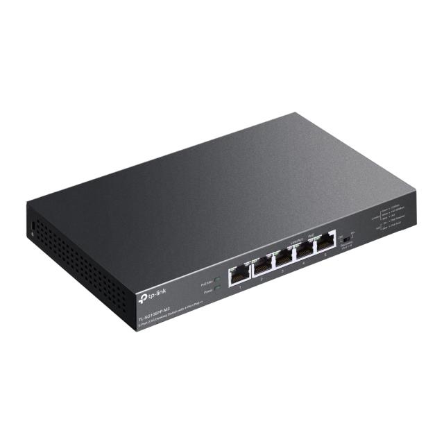 Суич TP-Link TL-SG105PP-M2, 5x 10/100/1000/2500 Mbps, 4x PoE++