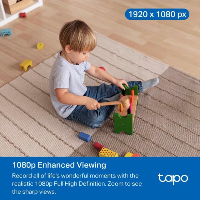 P камера TP-Link Tapo C201, 1080P HD (1920 x 1080 px), IR осветеност, Wi-Fi, microSD, двупосочно аудио
