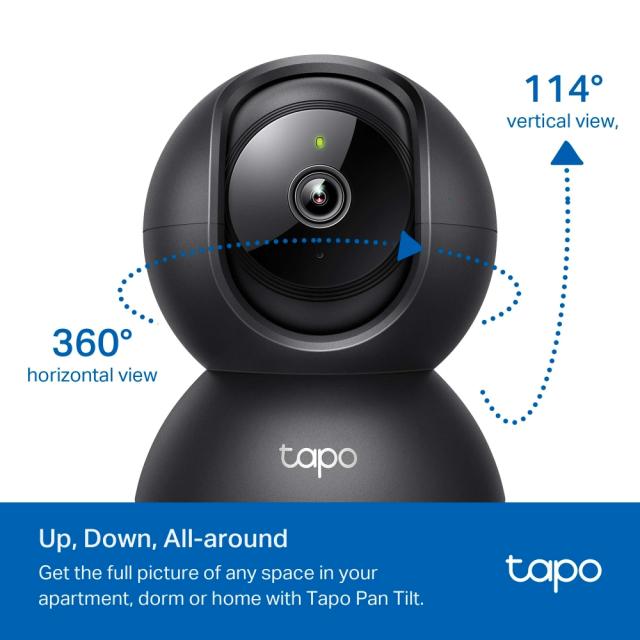 P камера TP-Link Tapo C201, 1080P HD (1920 x 1080 px), IR осветеност, Wi-Fi, microSD, двупосочно аудио