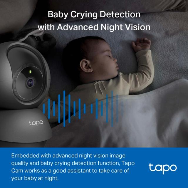 P камера TP-Link Tapo C201, 1080P HD (1920 x 1080 px), IR осветеност, Wi-Fi, microSD, двупосочно аудио