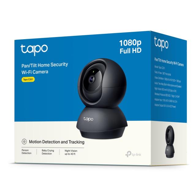 P камера TP-Link Tapo C201, 1080P HD (1920 x 1080 px), IR осветеност, Wi-Fi, microSD, двупосочно аудио