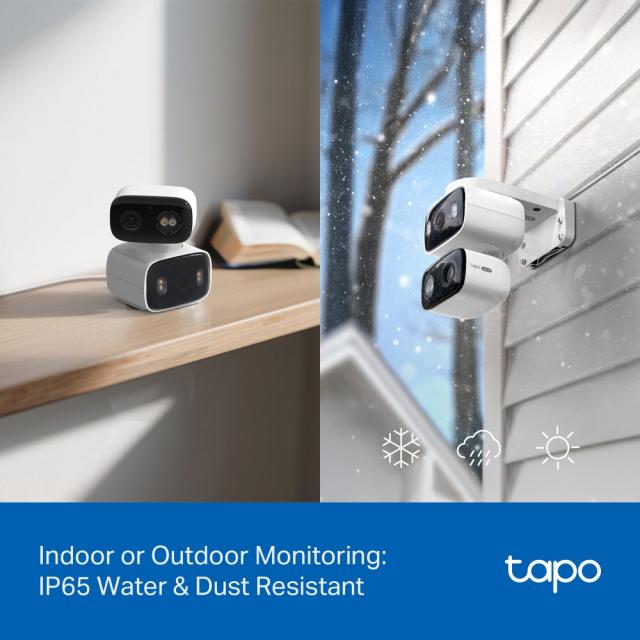 IP камера TP-Link Tapo C246D, Pan/Tilt, IR осветеност (до 12m), 2.8/6.0mm двоен обектив, външна IP65, Wi-Fi, microSD, двупосочна комуникация