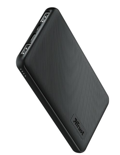 Външна батерия TRUST Primo Fast Ultra-thin Powerbank 10 000 mAh, Черна