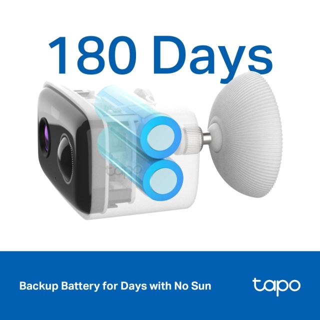 IP камера TP-Link Tapo C400 KIT с включен слънчев панел, насочена "bullet" камера, 2Mpix (1920x1080@15fps), IR осветеност (до 10m), IP65, Wi-Fi, microSD, микрофон и говорител