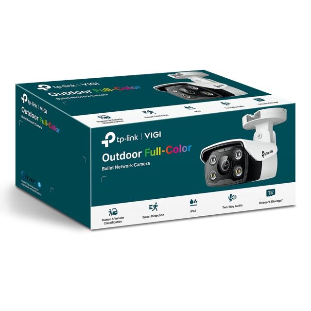 IP камера TP-Link VIGI C340(2.8mm), насочена "bullet" камера, 4Mpix (2560x1440@30FPS),  MicroSD, IR осветеност (до 30 метра), RJ-45, PoE, микрофон, високоговорител