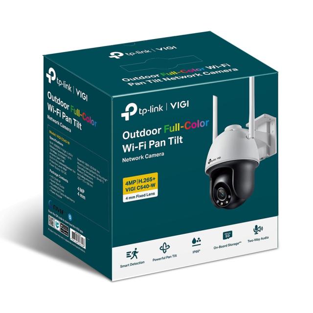 IP камера TP-Link VIGI C540-W, куполна камера, 4Mpix (2560x1440@30fps), IR осветеност (до 30 метра), IP66 защита, Wi-Fi, RJ-45, PoE (802.3af/at), MicroSD, микрофон, високоговорител