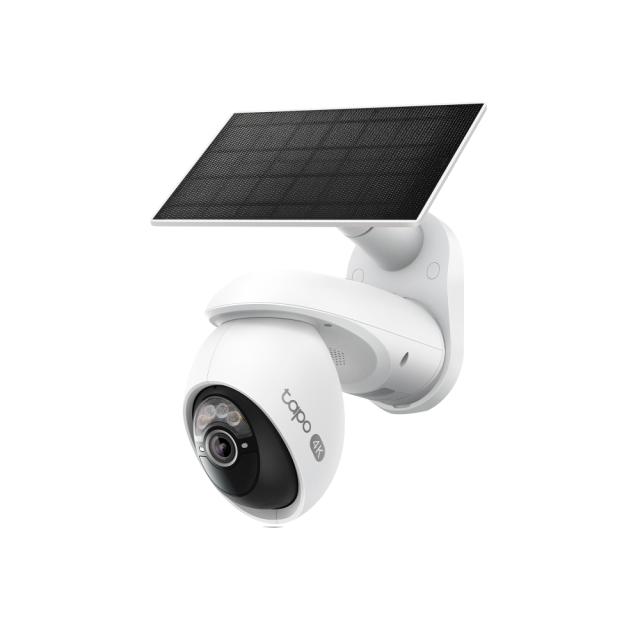 IP камера TP-Link Tapo C660 KIT с включен слънчев панел, куполна Pan/Tilt камера, 8MPix (3840x2160@20fps), IR осветеност (до 12m), IP65, Wi-Fi, microSD, микрофон и говорител