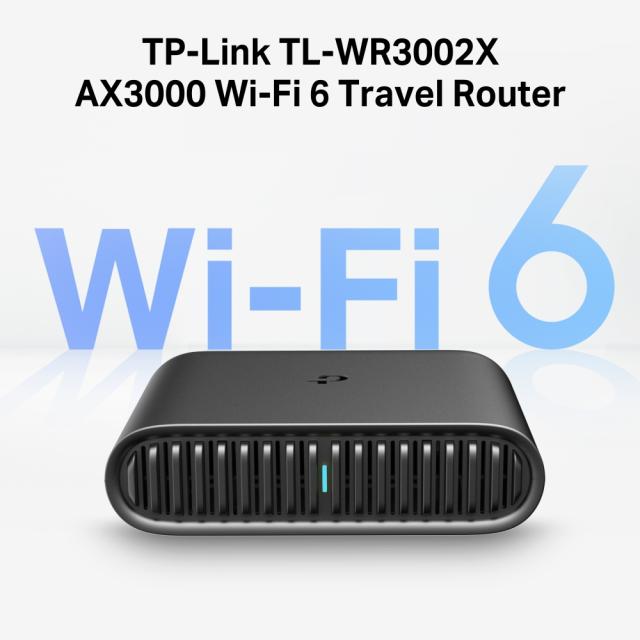 Рутер TP-Link TL-WR3002X, мобилен, AX3000 Wi-Fi 6, 2.4/5GHz (574Mbps+2402Mbps), 1x 100/1000/2500Mbps WAN, 1x 10/100/1000Mbps LAN, 1x USB 3.0