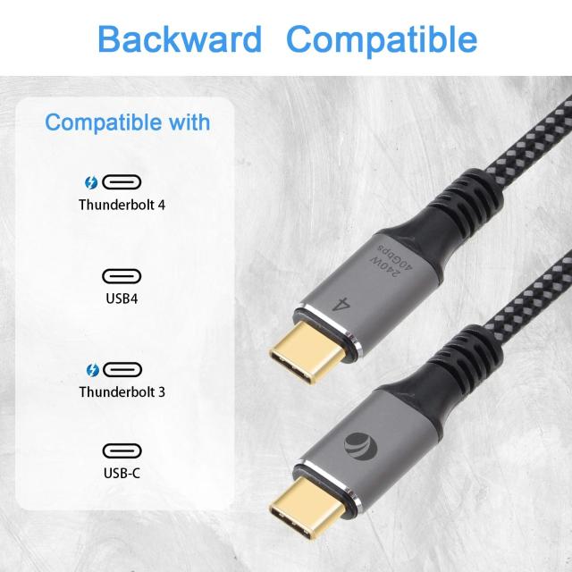 Kабел VCom USB4.0 Type-C към Type-C 40Gbps, 240W, 1.2 м