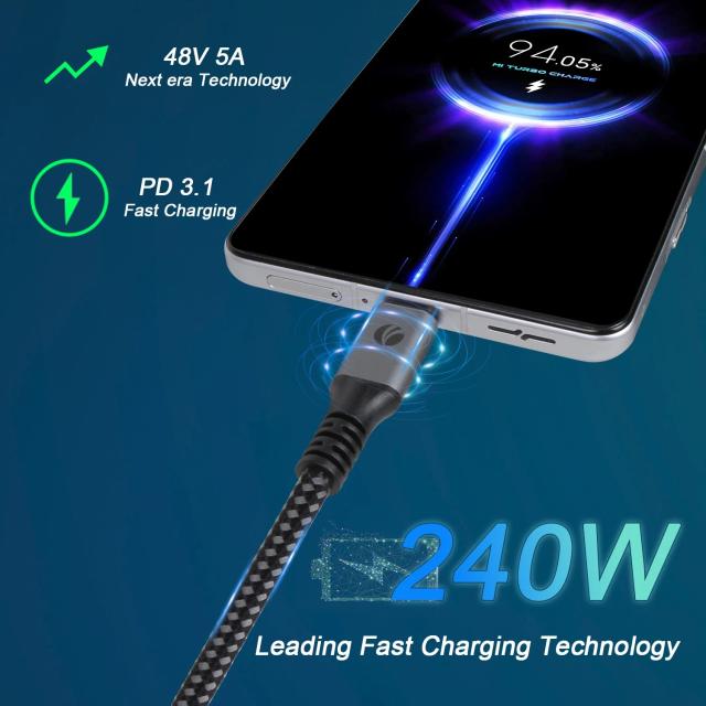 Kабел VCom USB4.0 Type-C към Type-C 40Gbps, 240W, 1.2 м