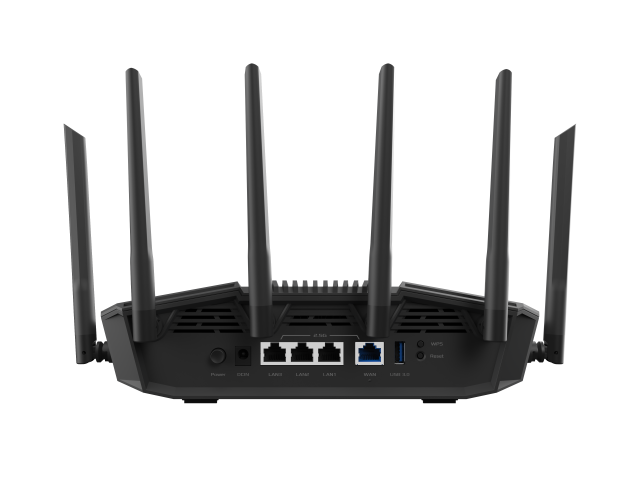 Рутер ASUS RT-BE90U Tri-Band WiFi7 BE9400 (802.11be), Ai Mesh, 2.4/5/6GHz, 3 x 2.5 Gbps LAN, 1x 2.5 Gbps WAN, 1x USB3.0