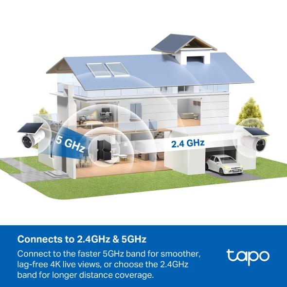 IP камера TP-Link Tapo C465 с вграден слънчев панел, 8MPix (3840x2160@15fps), IR осветеност, външна IP65, Wi-Fi, microSD, микрофон и говорител