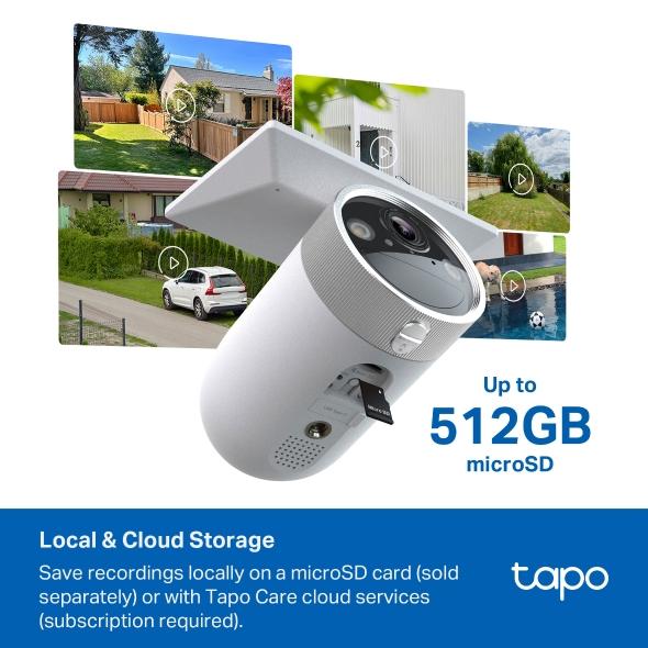 IP камера TP-Link Tapo C465 с вграден слънчев панел, 8MPix (3840x2160@15fps), IR осветеност, външна IP65, Wi-Fi, microSD, микрофон и говорител