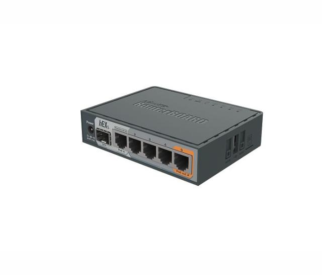 Рутер MikroTik hEX S RB760iGS, 5x 10/100/1000, 1x SFP, PoE, USB 2.0