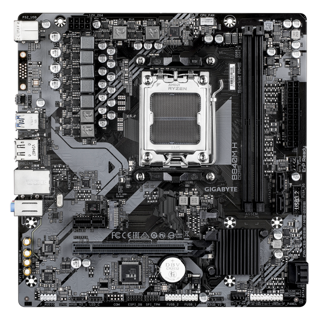 Дънна платка GIGABYTE B840M H, AM5, 2x DDR5, 1x M.2, 4x SATA 6Gb/s, DisplayPort, HDMI, Micro ATX