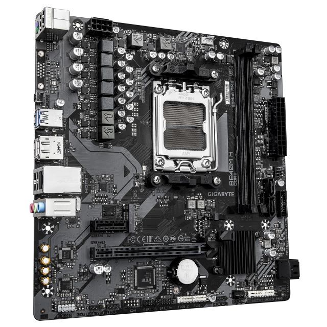 Дънна платка GIGABYTE B840M H, AM5, 2x DDR5, 1x M.2, 4x SATA 6Gb/s, DisplayPort, HDMI, Micro ATX