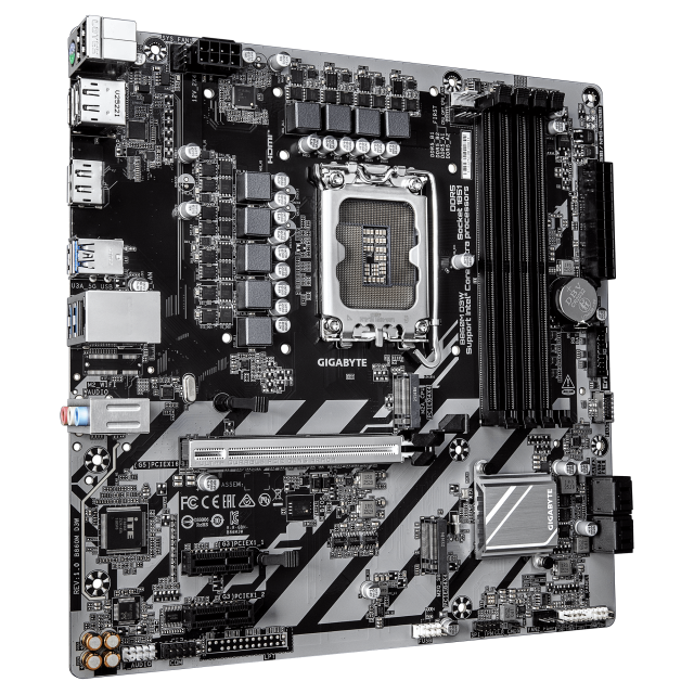 Дънна платка GIGABYTE B860M D3W, LGA1851, 4x DDR5, 2x M.2, 4 x SATA 6Gb/s, HDMI, DisplayPorts, Micro ATX 