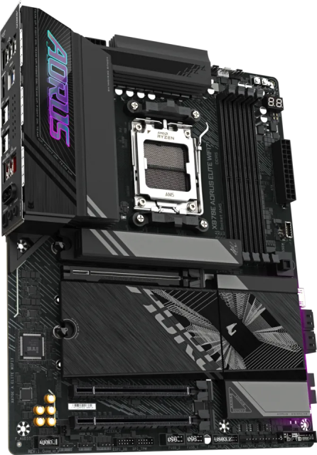 Дънна платка GIGABYTE X870E AORUS ELITE WIFI7 (Rev. 1.2) AM5, 4x DDR5, 4x M.2, 4x SATA 6Gb/s, HDMI, ATX