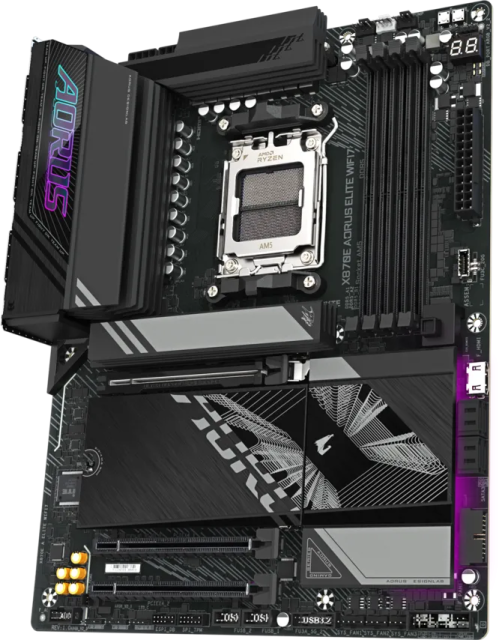 Дънна платка GIGABYTE X870E AORUS ELITE WIFI7 (Rev. 1.2) AM5, 4x DDR5, 4x M.2, 4x SATA 6Gb/s, HDMI, ATX