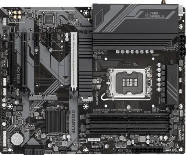 Дънна платка Gigabyte Z790 D AX, LGA1700, 4x DDR5, 3x M.2, 4x SATA 6Gb/s, HDMI, DisplayPort, ATX