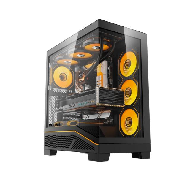 Кутия Darkflash K430 Black, Middle Tower, 1x USB 2.0, 1x USB 3.0, 1x USB Type-C 3.2 Gen 2, HD Audio, ATX / mATX / Mini-ITX