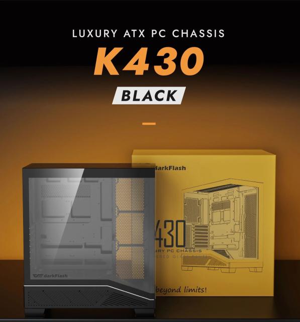 Кутия Darkflash K430 Black, Middle Tower, 1x USB 2.0, 1x USB 3.0, 1x USB Type-C 3.2 Gen 2, HD Audio, ATX / mATX / Mini-ITX