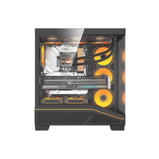 Кутия Darkflash K430 Black, Middle Tower, 1x USB 2.0, 1x USB 3.0, 1x USB Type-C 3.2 Gen 2, HD Audio, ATX / mATX / Mini-ITX