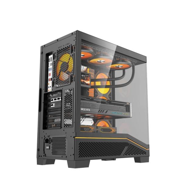 Кутия Darkflash K430 Black, Middle Tower, 1x USB 2.0, 1x USB 3.0, 1x USB Type-C 3.2 Gen 2, HD Audio, ATX / mATX / Mini-ITX