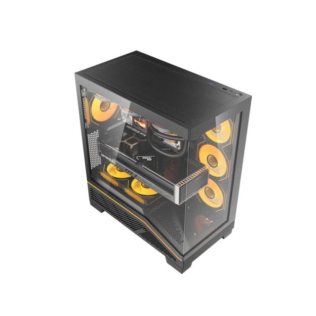 Кутия Darkflash K430 Black, Middle Tower, 1x USB 2.0, 1x USB 3.0, 1x USB Type-C 3.2 Gen 2, HD Audio, ATX / mATX / Mini-ITX