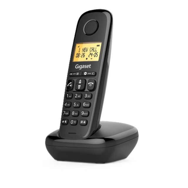 Безжичен DECT телефон Gigaset BASIC 100 - черен