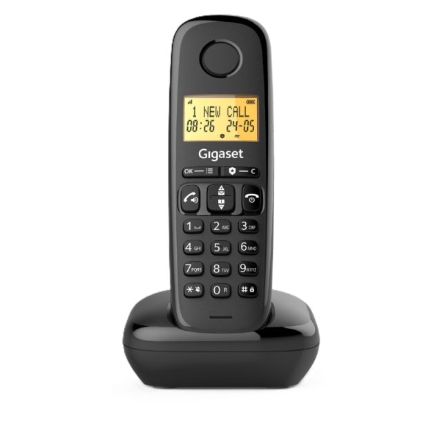 Безжичен DECT телефон Gigaset BASIC 100 - черен