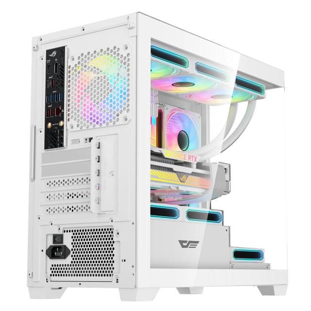 Kутия Darkflash DS900M White, Mini Tower, 1x USB 3.0, 2x USB 2.0, 1x HD Audio, mATX / Mini-ITX