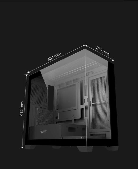 Kутия Darkflash DS900M White, Mini Tower, 1x USB 3.0, 2x USB 2.0, 1x HD Audio, mATX / Mini-ITX