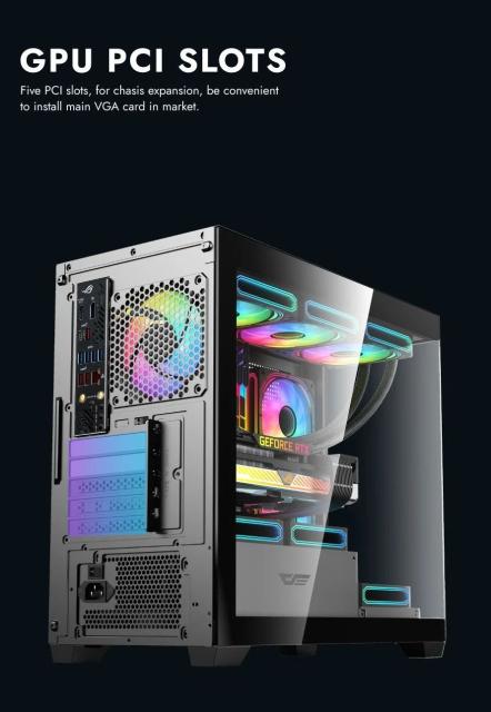 Kутия Darkflash DS900M White, Mini Tower, 1x USB 3.0, 2x USB 2.0, 1x HD Audio, mATX / Mini-ITX