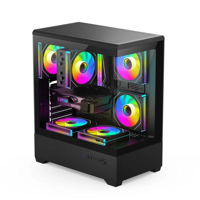 Kутия Aigo C365 Black, Middle Tower, 1x USB 3.0, 2x USB 2.0, 1x HD Audio, EATX / ATX / mATX / Mini-ITX