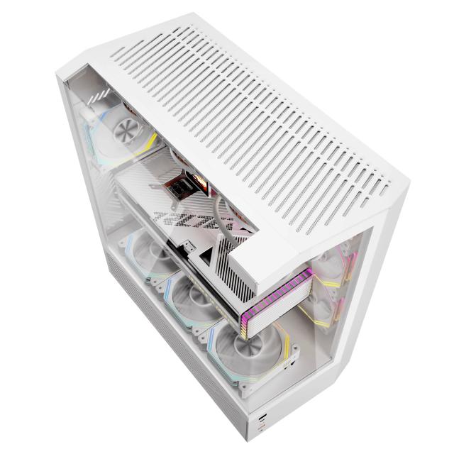 Kутия Darkflash DY460 White, Middle Tower, 1x USB 3.2, 2x USB 3.0, 1x HD Audio, ATX / mATX / Mini-ITX