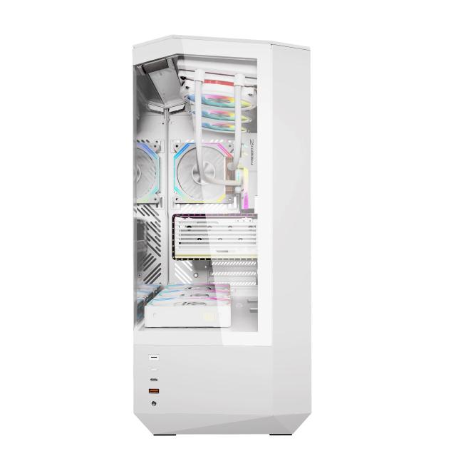 Kутия Darkflash DY460 White, Middle Tower, 1x USB 3.2, 2x USB 3.0, 1x HD Audio, ATX / mATX / Mini-ITX