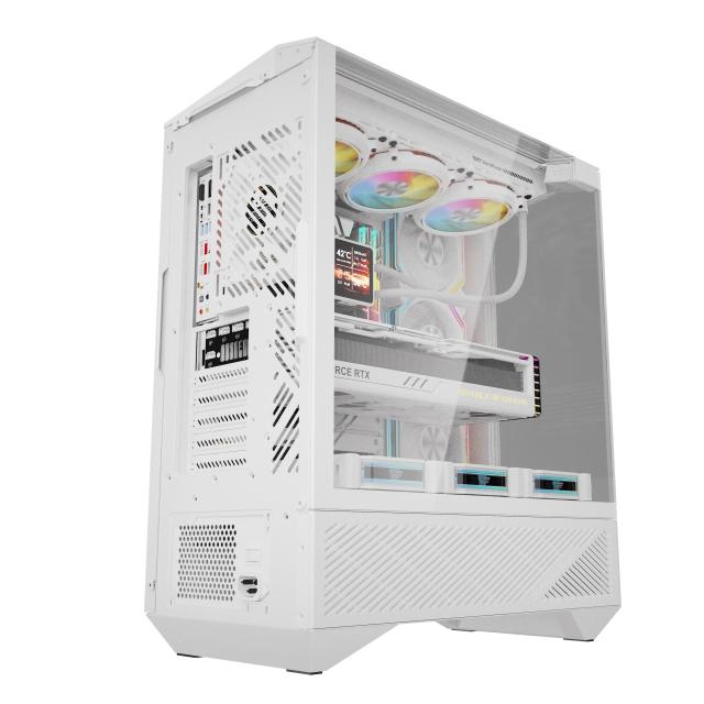 Kутия Darkflash DY460 White, Middle Tower, 1x USB 3.2, 2x USB 3.0, 1x HD Audio, ATX / mATX / Mini-ITX