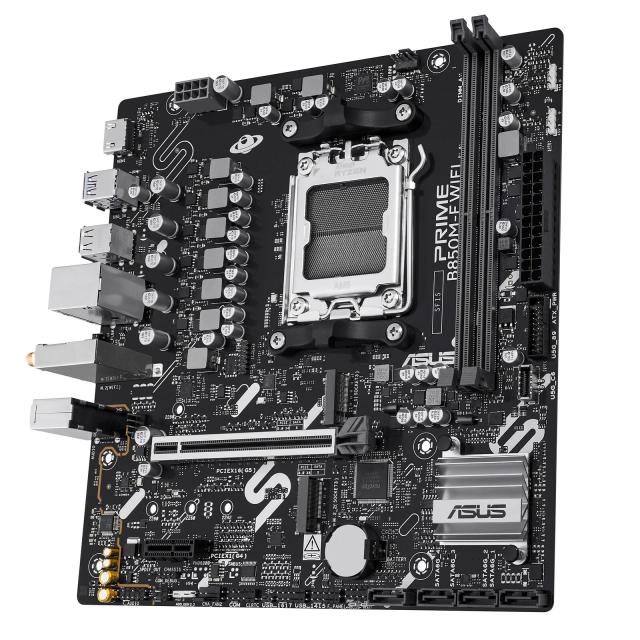 Дънна платка ASUS PRIME B850M-F WIFI, AM5, 4x DIMM, 3x M.2, 4x SATA 6Gb/s, HDMI, DisplayPort