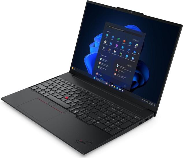Лаптоп Lenovo ThinkPad E16 G3, AMD Ryzen 7 255H 16C (2.0 / 5.1 GHz, 24MB Cache), 16.0" (40.64 cm) WUXGA IPS Anti-glare, 32GB DDR5, 1TB M.2 NVMe SSD, Free DOS