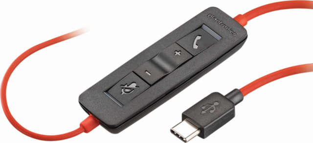 Слушалки Poly Blackwire 3225 Stereo, шумопотискащ микрофон, Jack 3.5mm, USB-C/A адаптер, черни