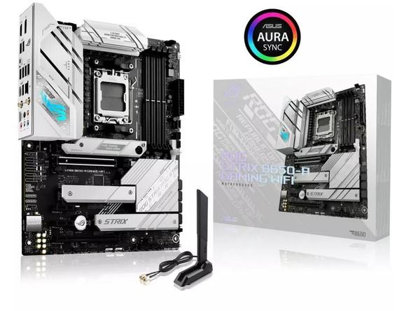 Дънна платка Asus ROG STRIX B650-A GAMING WIFI, B650, DDR5, PCI-E 5.0 (DP&HDMI), 3x M.2, 4x SATA 6Gb/s, 2x USB C, AURA Sync,  ATX