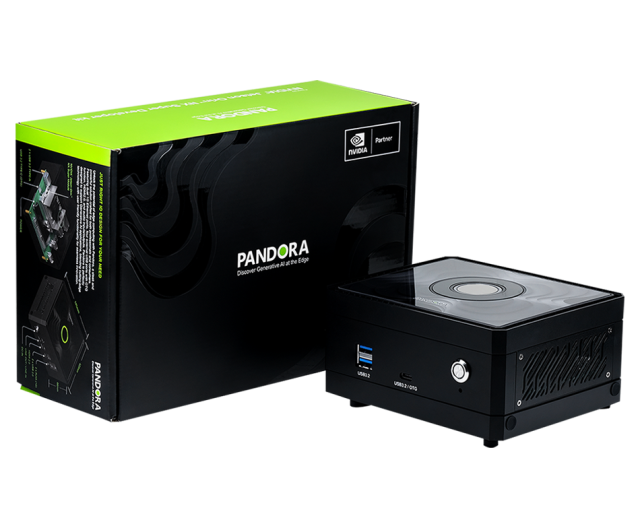 Kомпютър Palit PANDORA NVIDIA Jetson Orin NX, Arm Cortex 8C (A78AE v8.2 64-bit), 16GB LPDDR5, 128GB M.2 NVMe SSD, Wi-Fi+BT, 2x RJ45 Gigabit Ethernet, HDMI, No OS