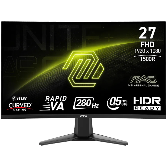 Монитор MSI MAG 276CXF Curved Gaming Monitor, 27.0" (68.58 cm) FHD VA Anti-glare Panel, 280Hz, 0.5ms, 300 cd/m², HDMI, DP