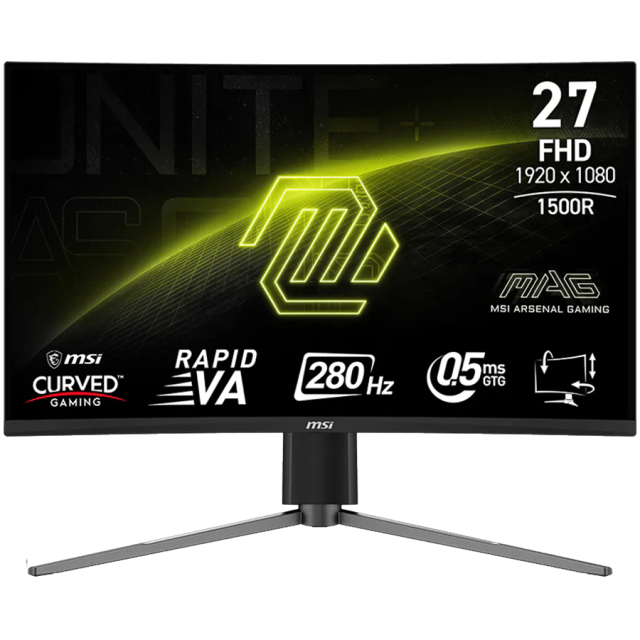 Монитор MSI MAG 275CQF E18 Curved Gaming Monitor, 27.0" (68.58 cm) WQHD VA Anti-glare Panel, 180Hz, 0.5ms, 250 cd/m², HDMI, DP