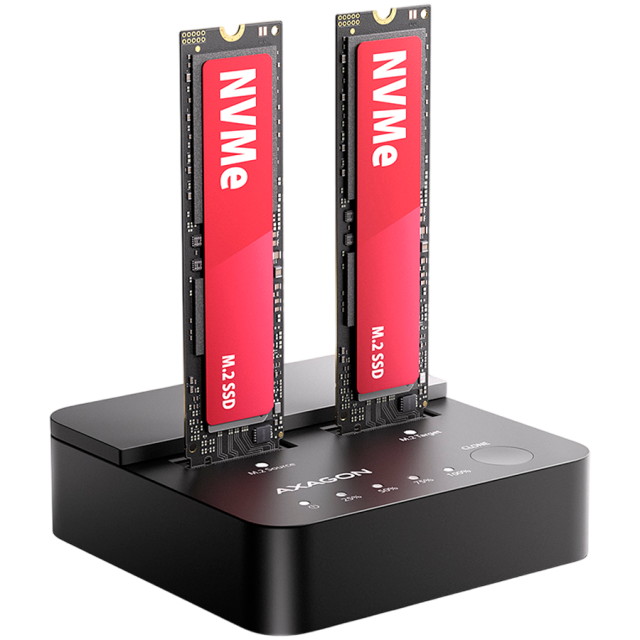 Докинг станция AXAGON ADSA-M2C22L, 2 x M.2 NVMe SSD, USB Type-C