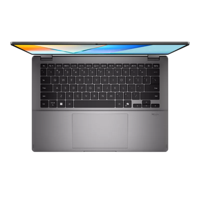 Лаптоп ASUS Vivobook 14 Flip TP3407SA-SG178W, Intel Core Ultra 7 256V 8C (2.2 / 4.8 GHz, 12 MB Cache), 14.0" (35.56 cm) WUXGA OLED Display, Touchscreen, Intel Arc 140V, 16GB LPDDR5X, 512GB M.2 NVMe SSD, Windows 11 Home